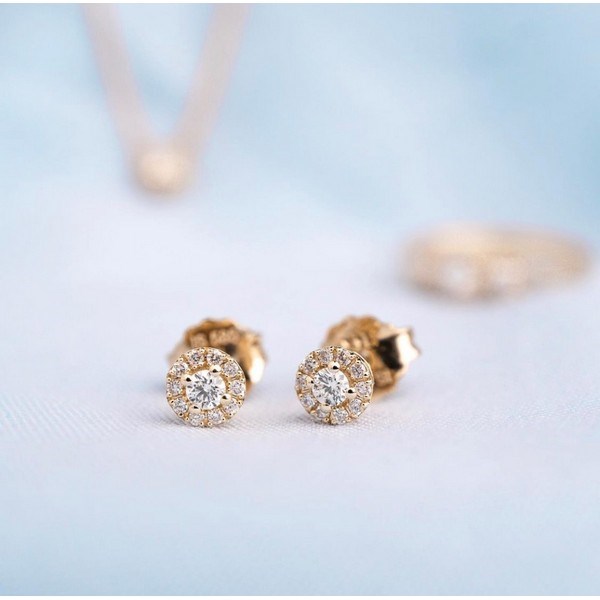 Cordelia Diamant ørestikker i 14 kt guld - Ø2136